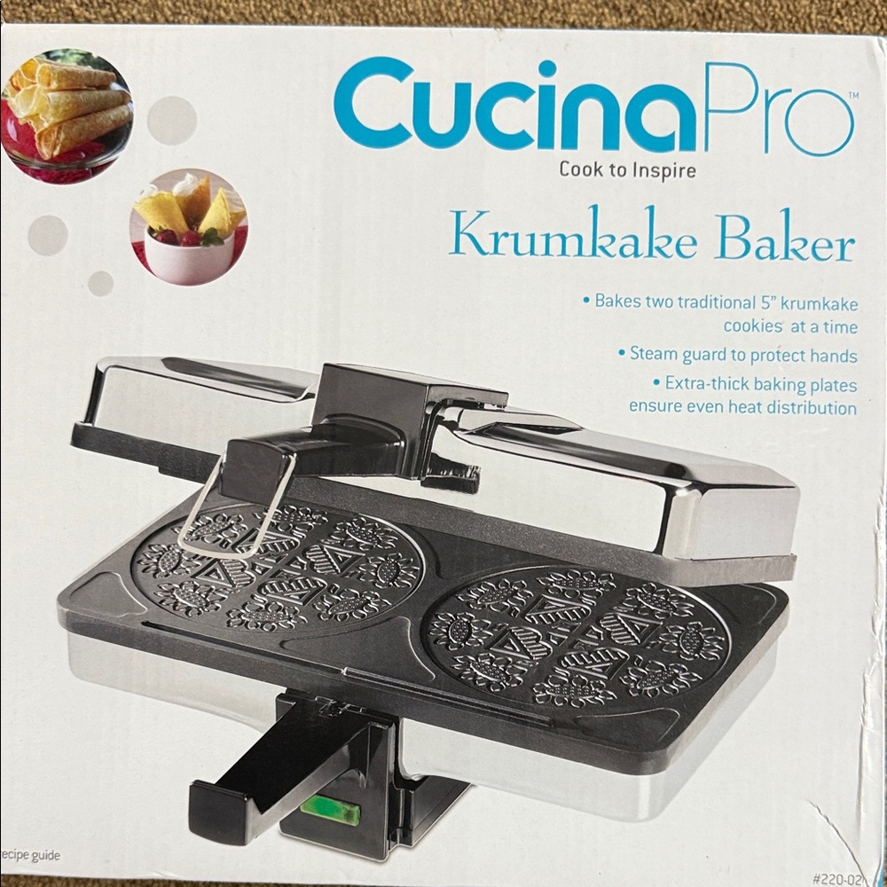 Krumkake Baker - Stainless Steel & Black